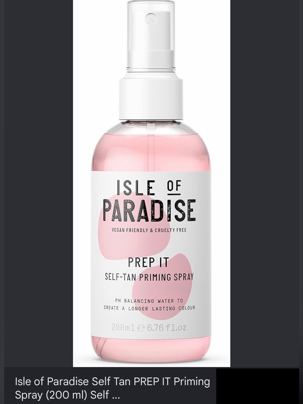 Isle of Paradise Self Tan PREP IT Priming Spray (200 ml)